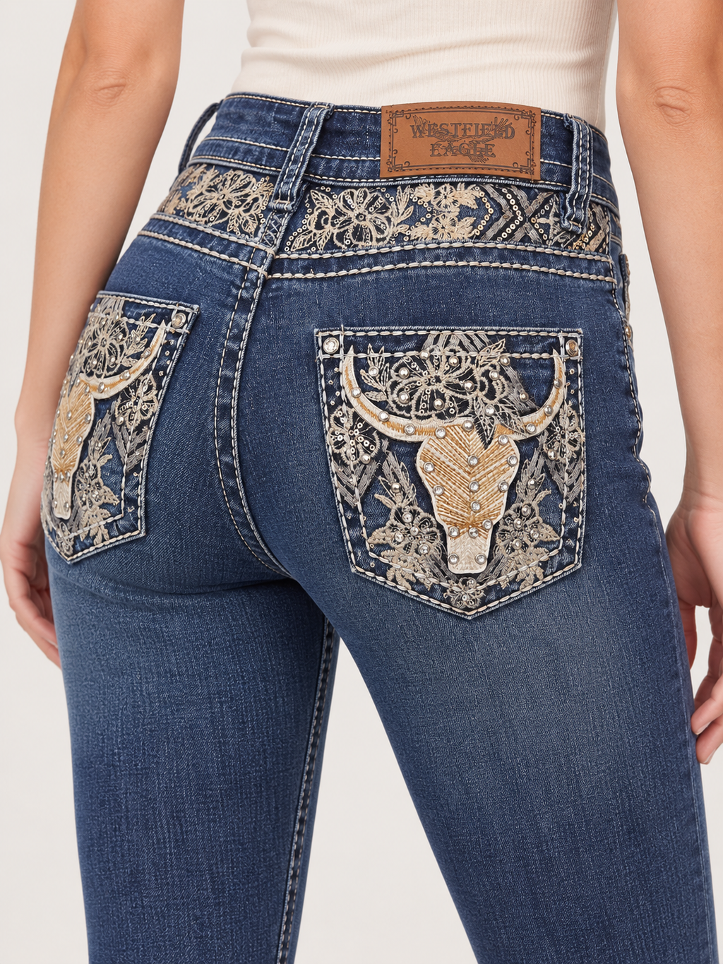 FLARE STRETCHY WOMEN'S BLING JEANS WESTFIELD EAGLE