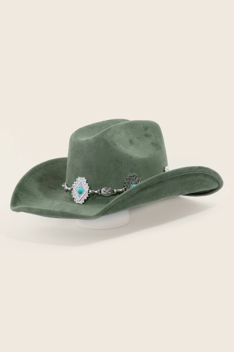 Turquoise Stud Concho Belt Cowboy Hat