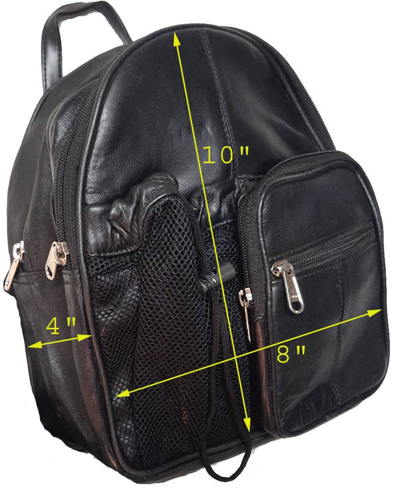 Genuine Leather Backpack Body Sling Bag Water Bottle #2004