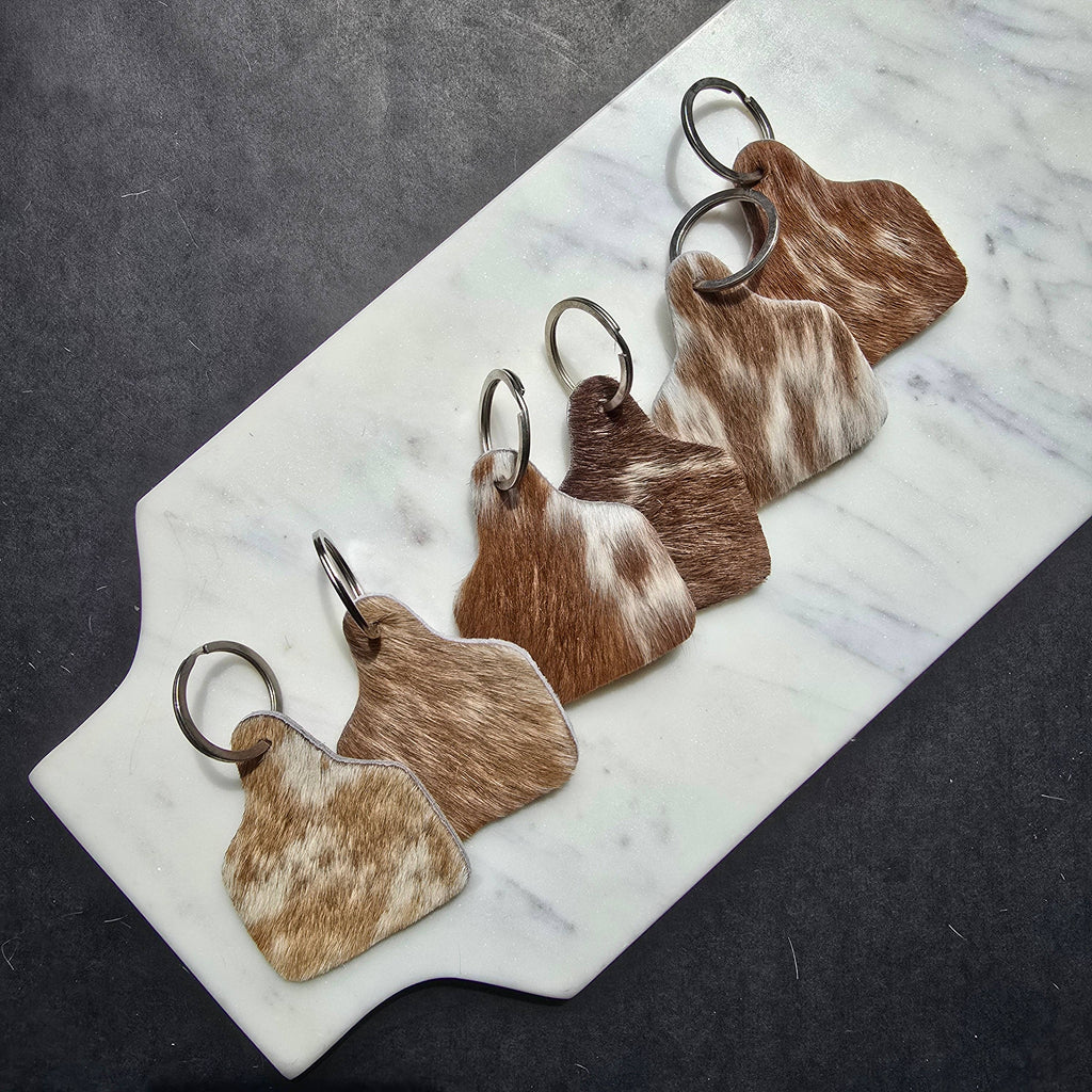 Cowhide Tag Keychain – Genuine Hair-On Cowhide