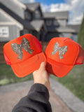 Hunter Orange, Camo Coquette Bow Graphic Trucker Hat