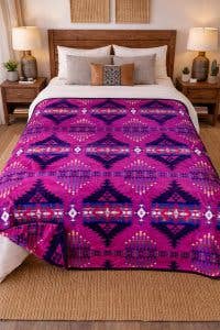Full 2PLY Flannel Blanket Full Size ,White River Pink