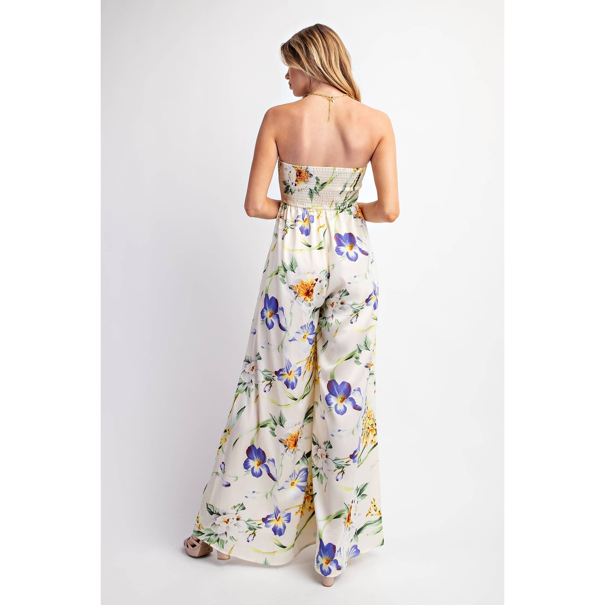 RELAXED SATIN PRINT WIDE LEG JUMPSUIT