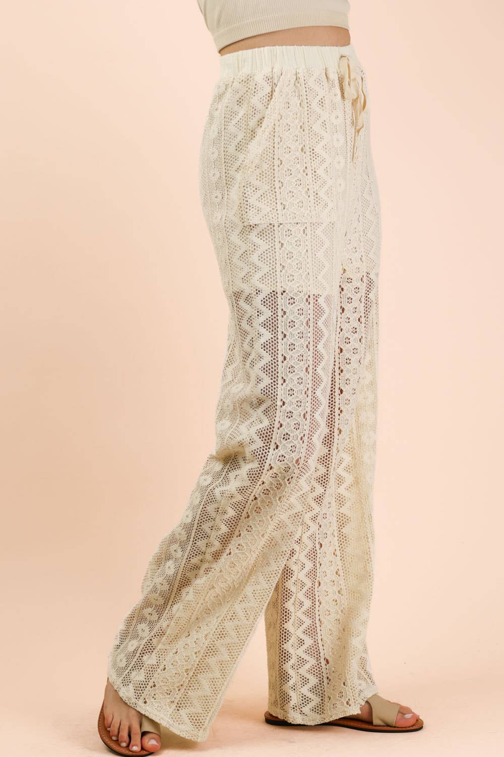 Cotton Lace Bohemian Cargo Pants