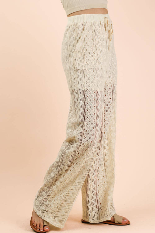Cotton Lace Bohemian Cargo Pants