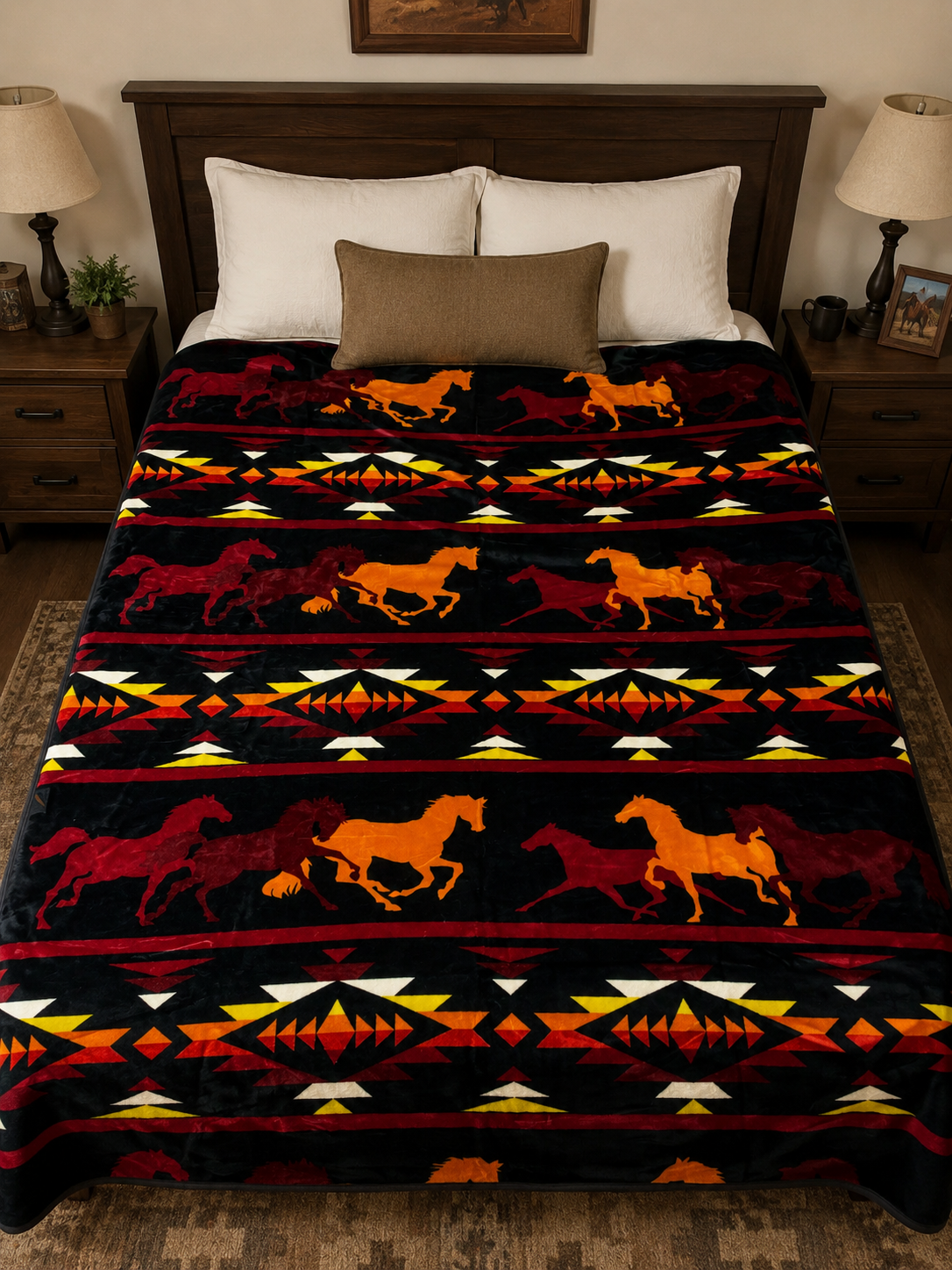*Running Horses 2 Ply Blanket – Full Size 60 X 80 Inch