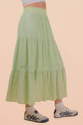 Tiered Layers Solid Woven Mini Dress W/ Lace Trim