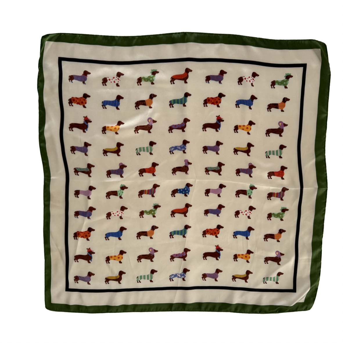 Scarf | Dachshund Print | Green