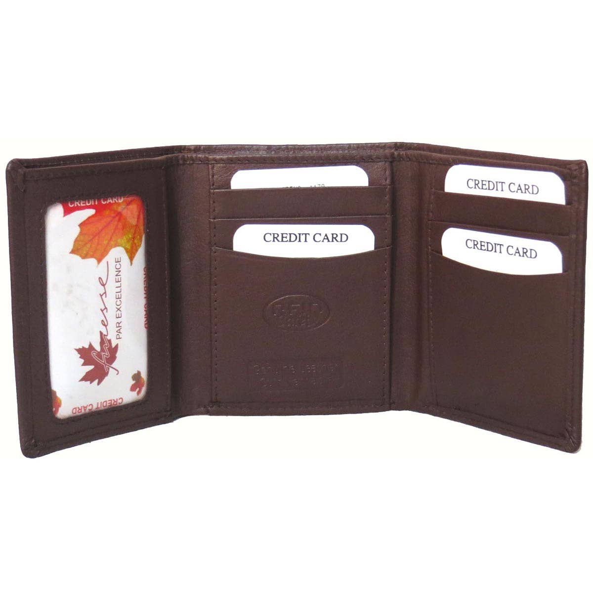 Genuine Cowhide Leather RFID Men's Trifold Wallet