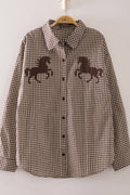 Western Horse Gingham Shirt