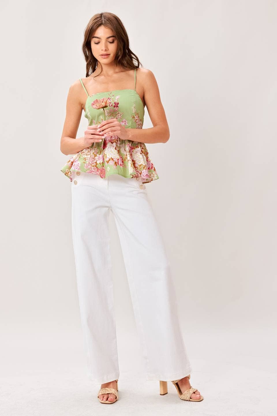 A printed woven top