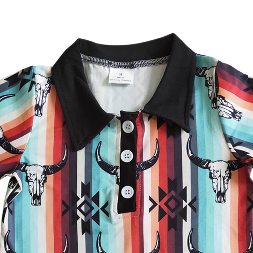 Baby Boys western cow stripe buttons shirts