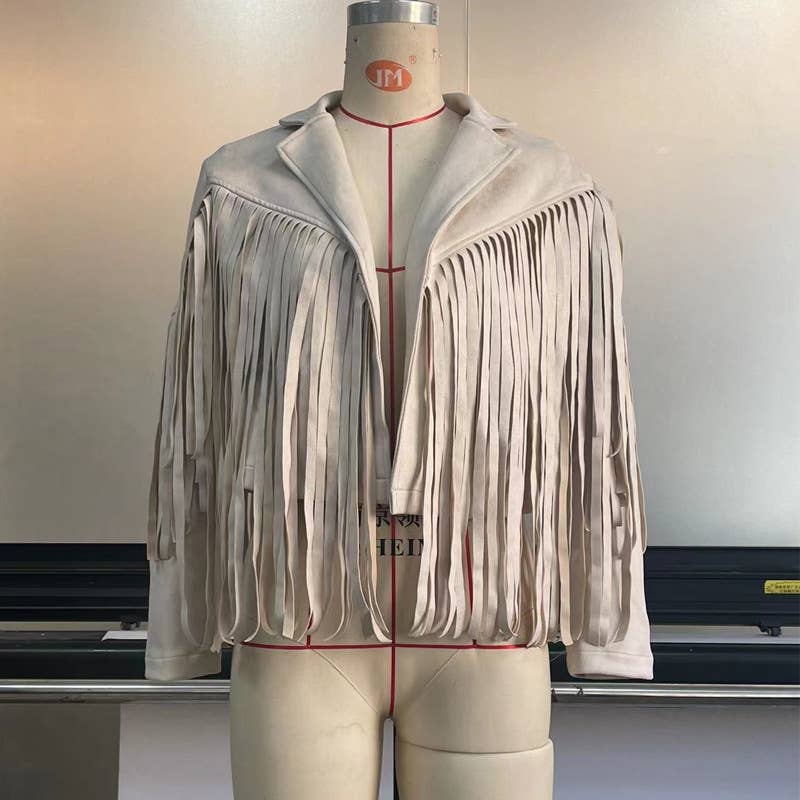 Suede Collar Tassel Short Jacket