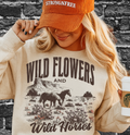 Sweatshirt  Wild Flowers & Wild Horses Vintage