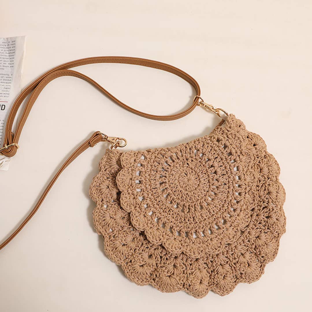 Crochet Crossbody Hollow Out Woven Shoulder Bag