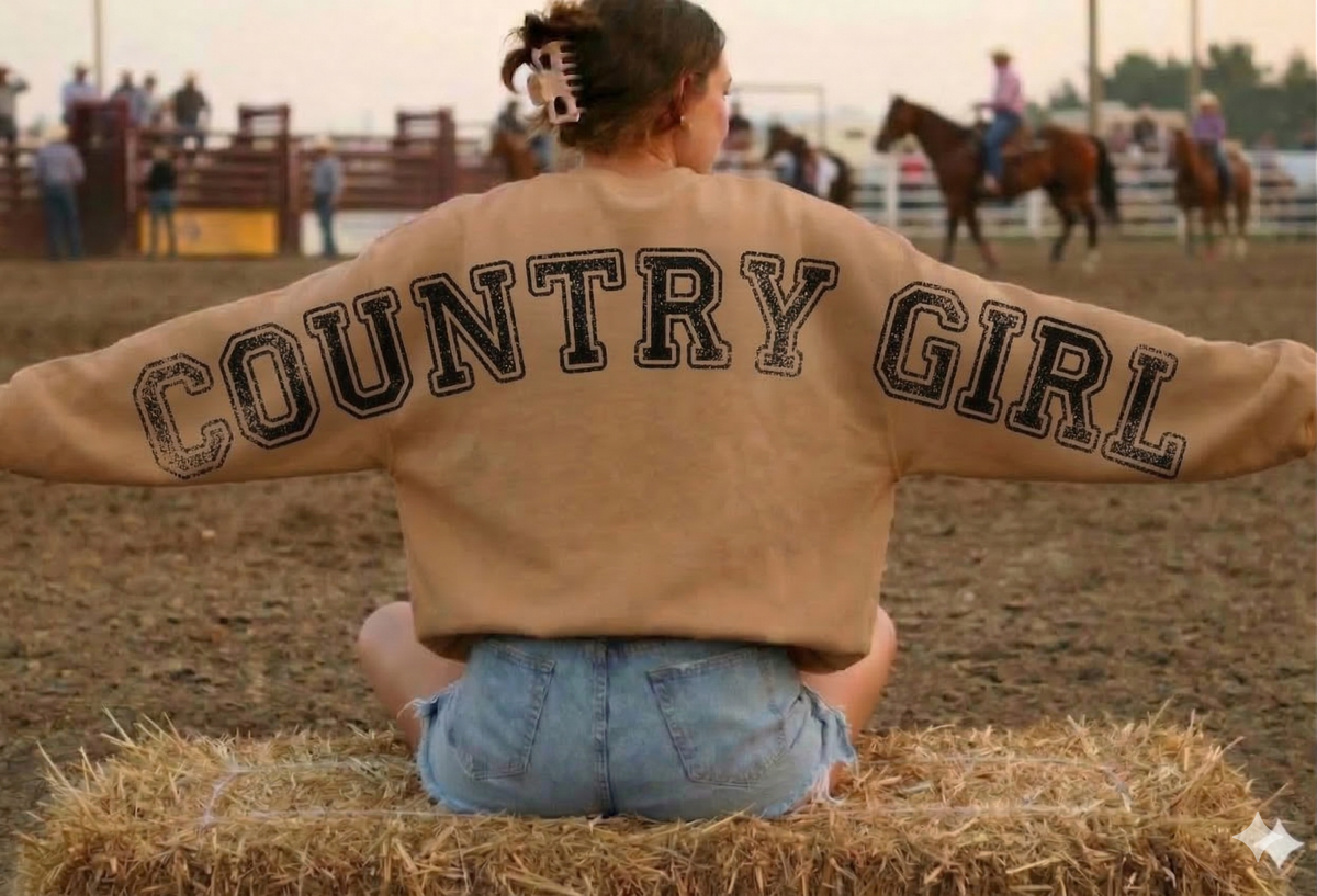 Sweatshirt  Transfer Country Girl Oversized Back Print