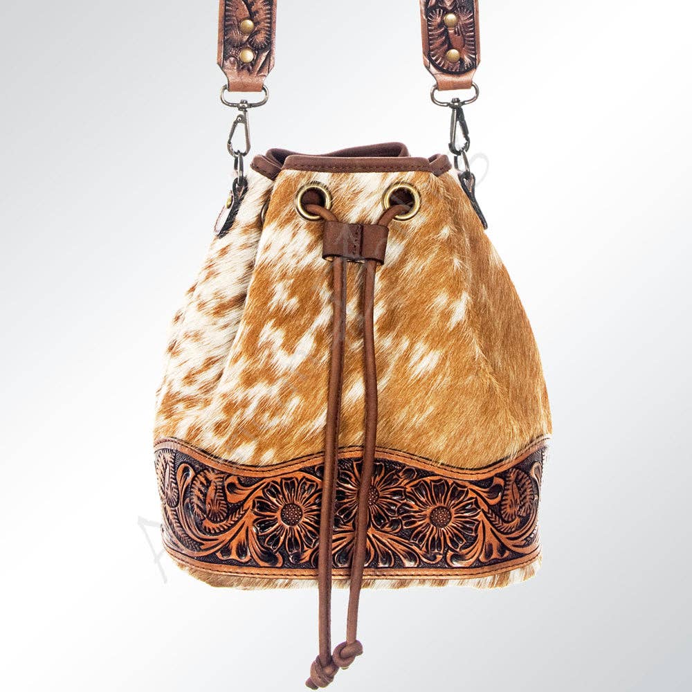 Bucket Hair On Genuine Western Leather Women Bag