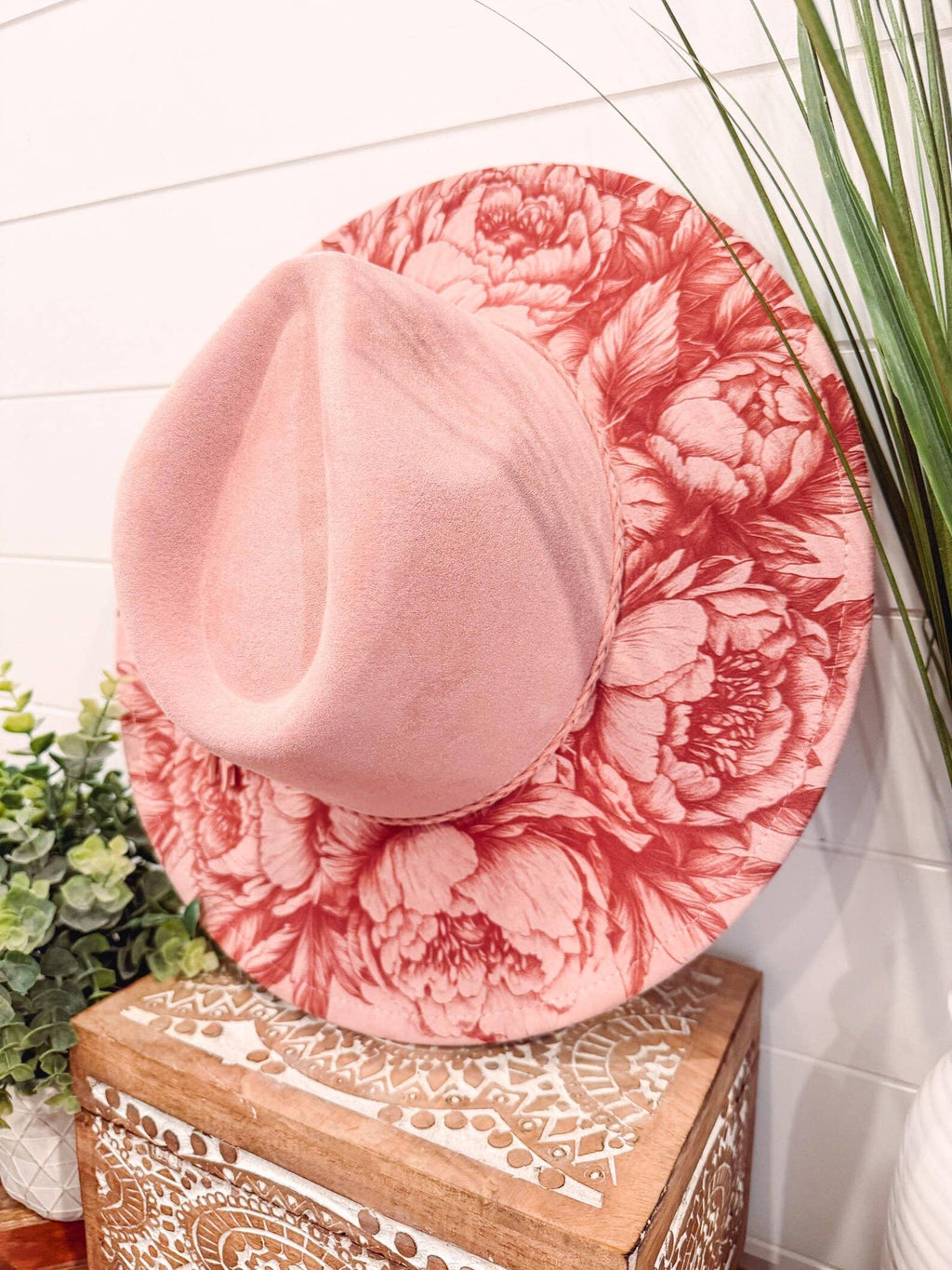 Engraved Peony Hat