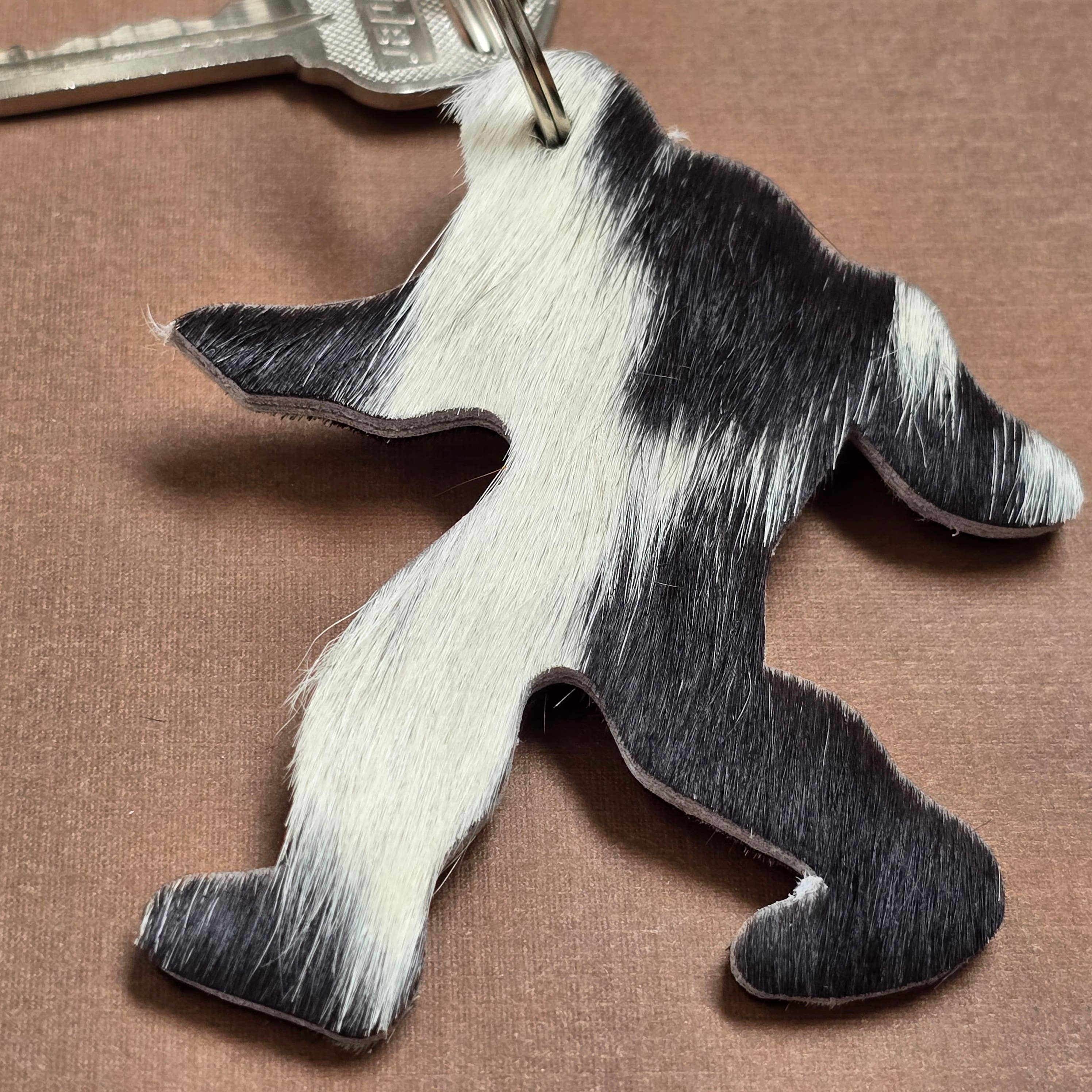 Handmade Yeti/Sasquatch Keychain – Hair-On Cowhide