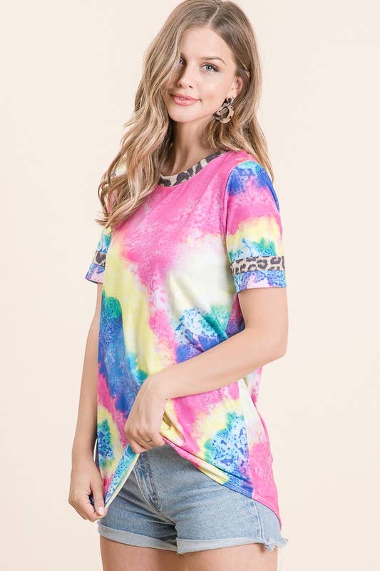 MENA TIE DYE LEOPARD PRINT pride shirt