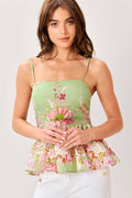 A printed woven top