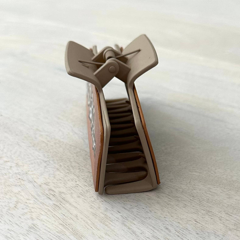 Western Hair Clip Leather Claw Cow Print "Howdy"