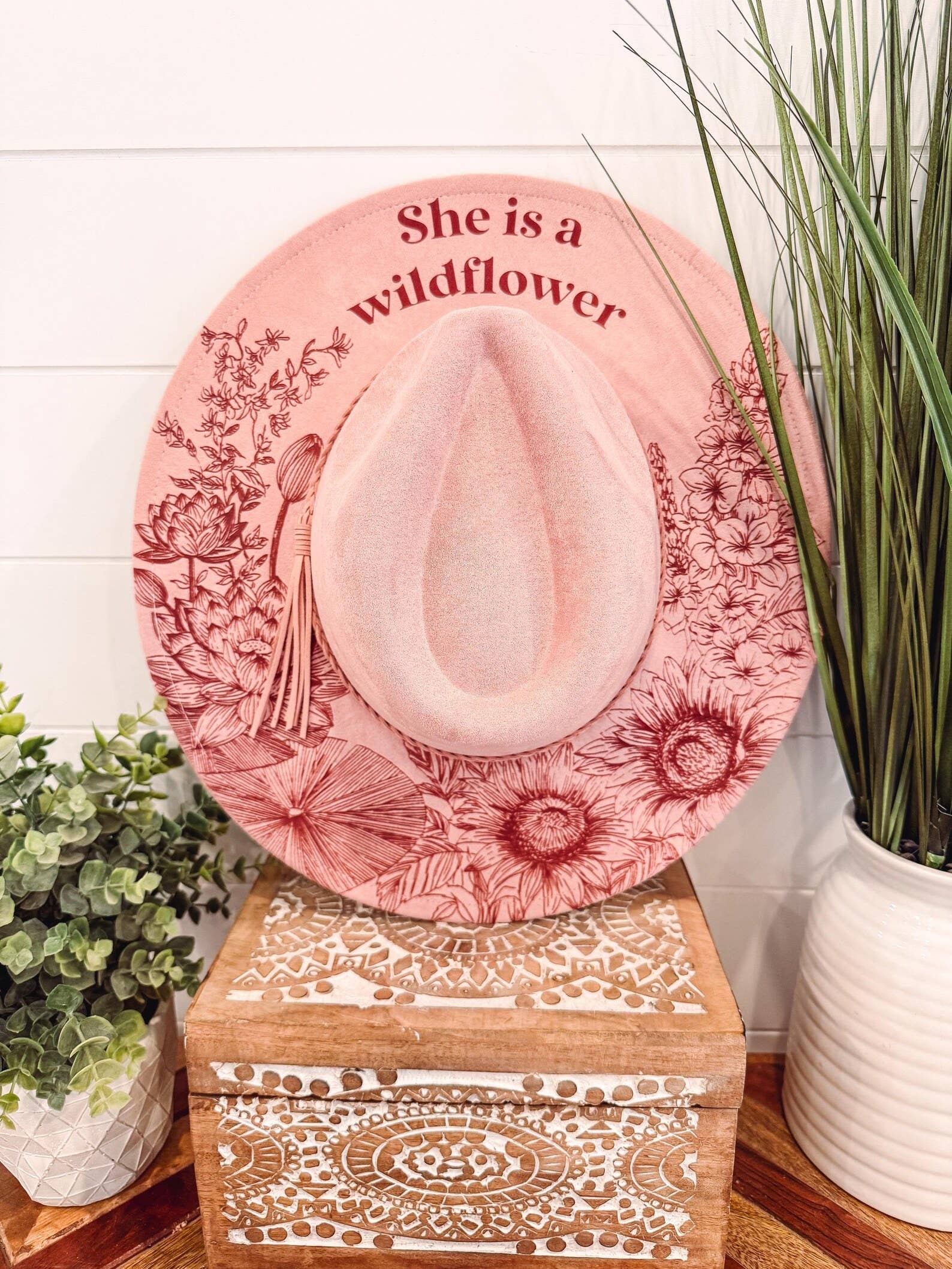 Engraved Wildflower Hat