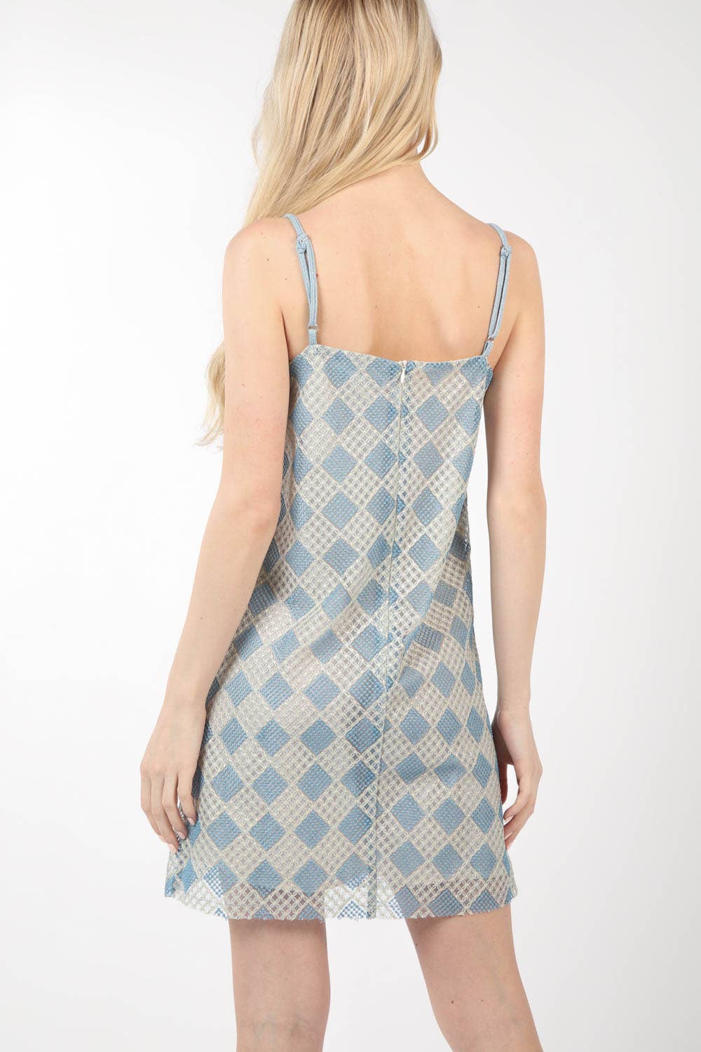 Checkered Printed Summer Mini Dress