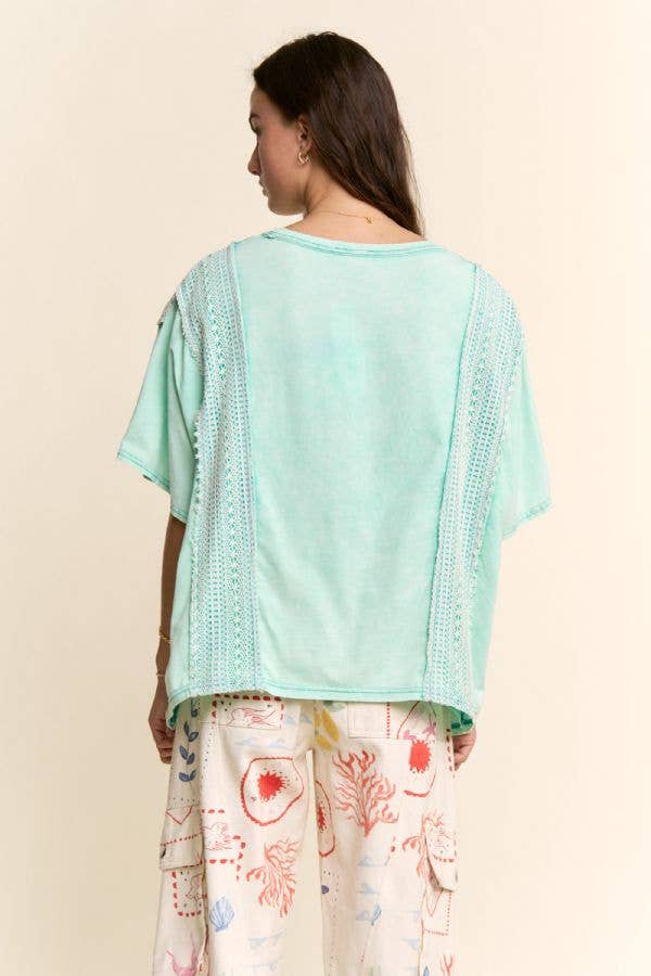 Lucky Smiley Pearl Embellished Boxy Tee