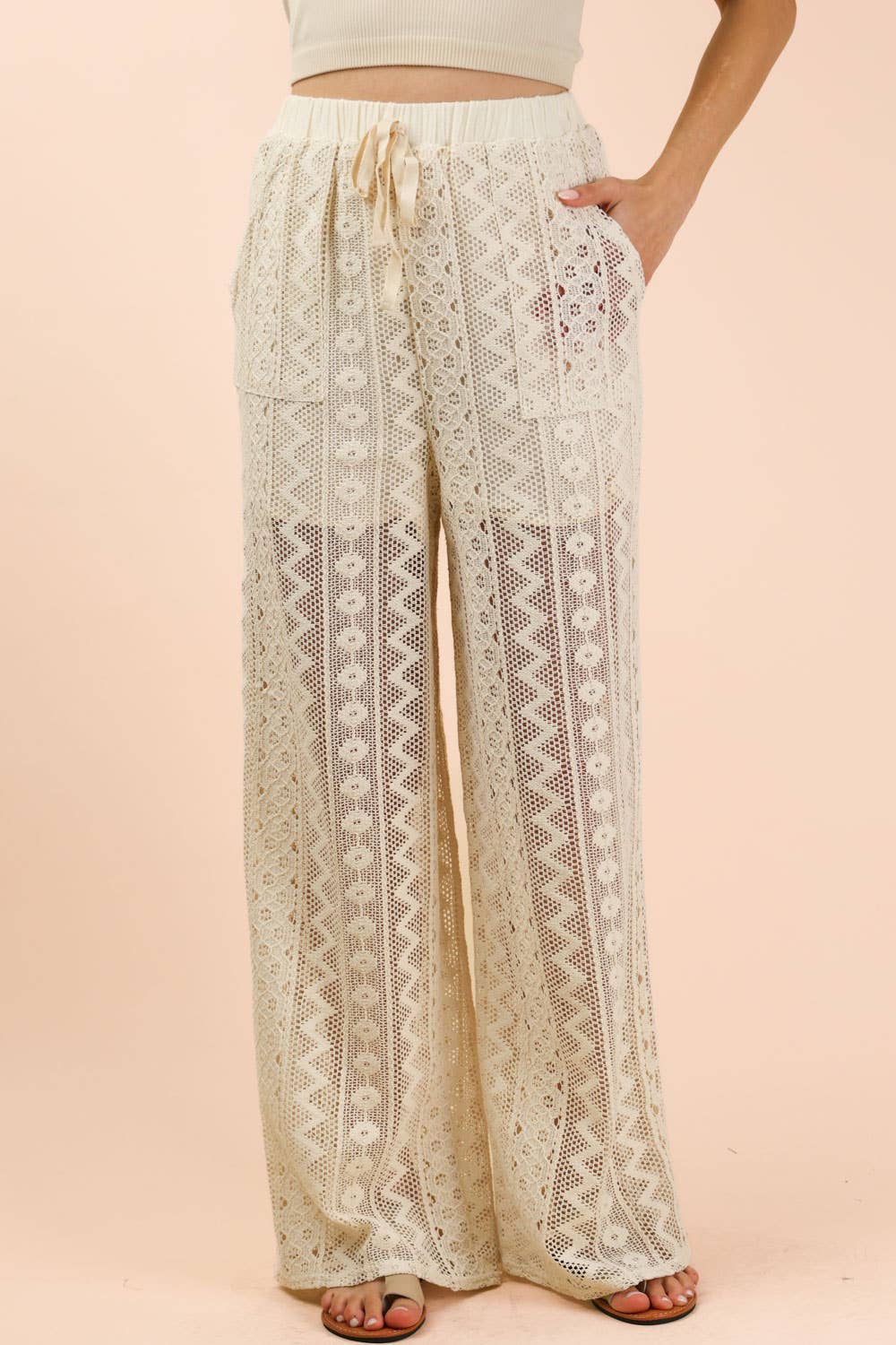 Cotton Lace Bohemian Cargo Pants