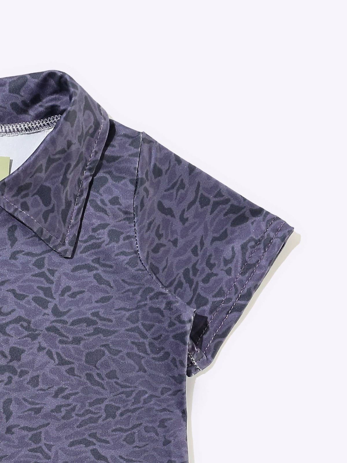 Black Camo Boy Collar Shirt