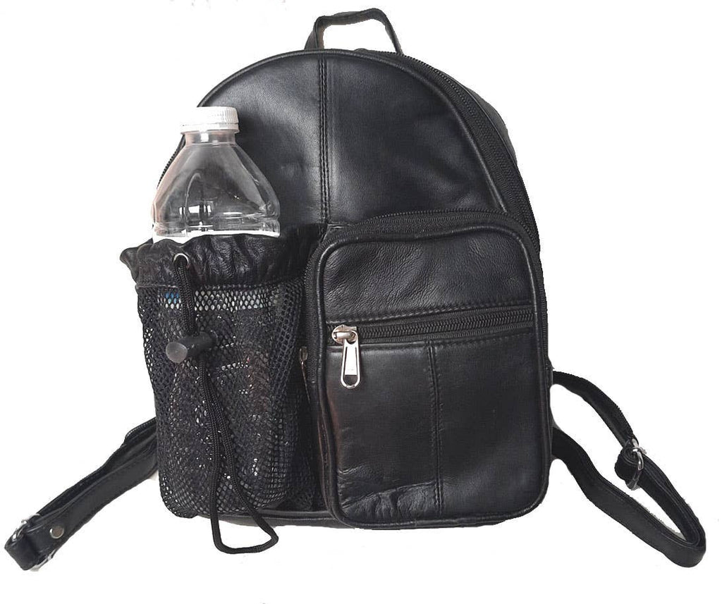 Genuine Leather Backpack Body Sling Bag Water Bottle #2004