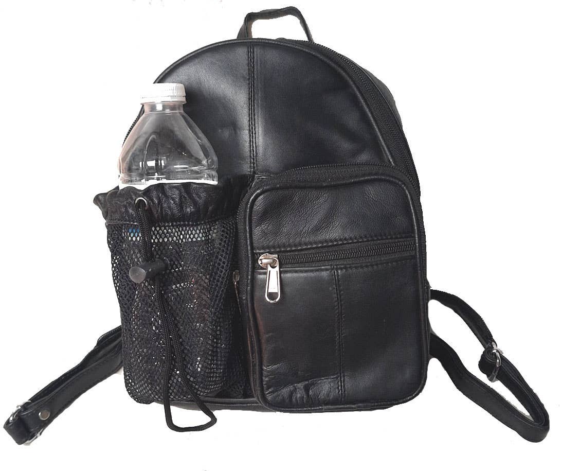 Genuine Leather Backpack Body Sling Bag Water Bottle #2004