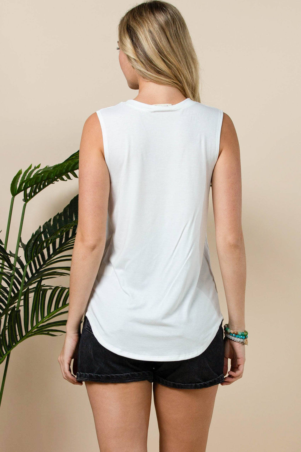 SADIE VINTAGE WESTERN COWGIRL GRAPHIC SLEEVELESS TOP