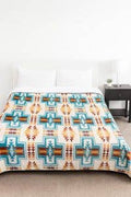+ Santa Fe Native King Plush Blanket – Reversible Cream