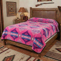 White River – Queen Reversible Flannel Fleece Blanket Pink