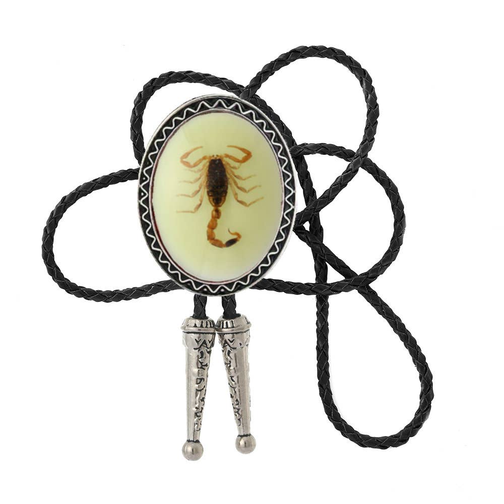 Glow in The Dark REAL Scorpio Bolo Tie necklace men & Woman