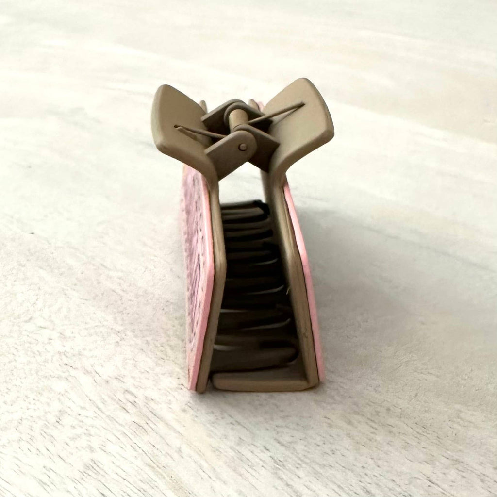 Western Hair Clip Leather Claw "Mama & Sunflower"