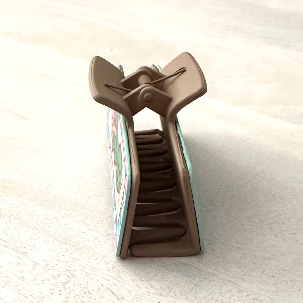 Leather Claw Western Hair Clip  "Cactus Flower"