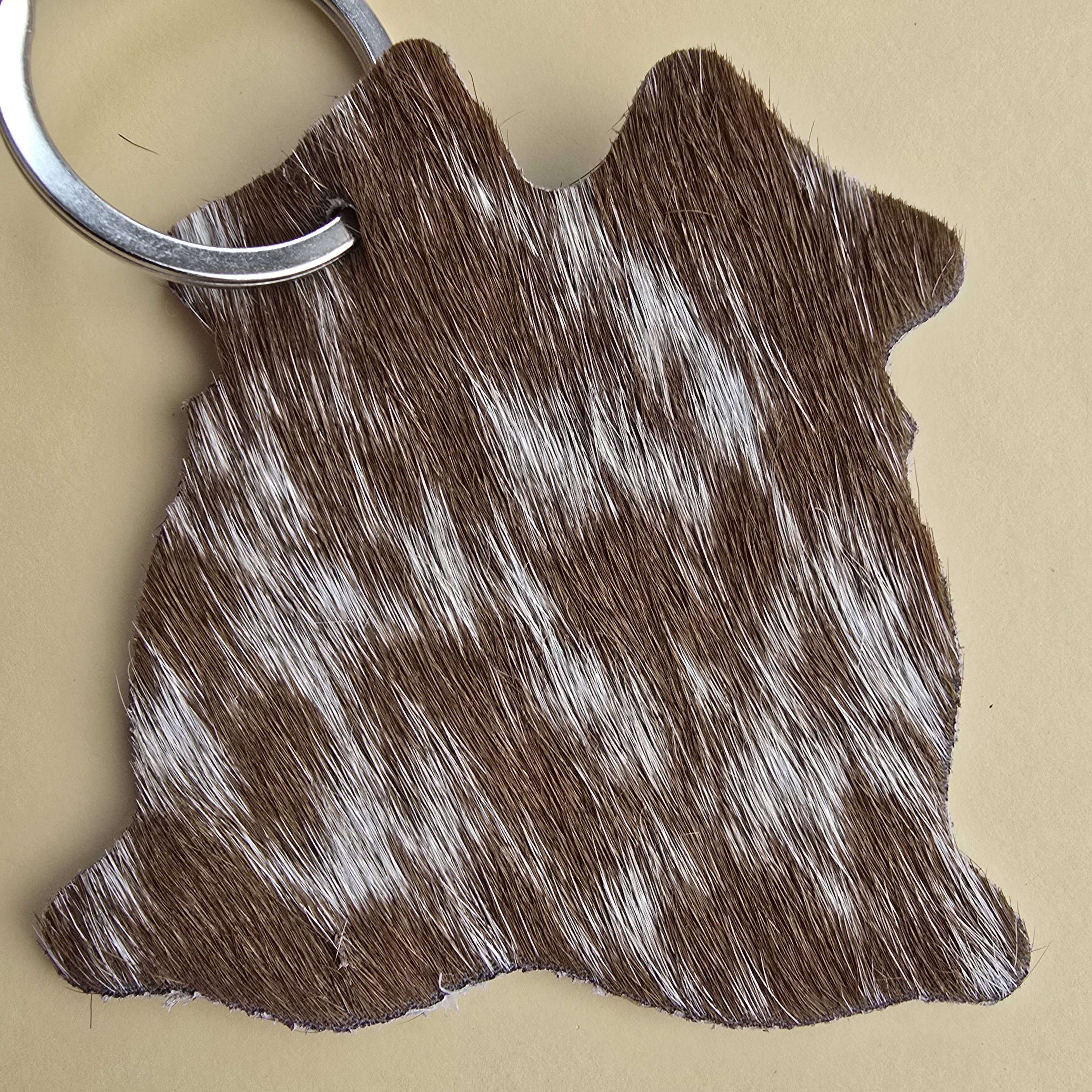 Hair-On Cowhide Keychain – Hide Shape