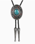 Western Cowboy OVAL Turquoise Bolo Tie