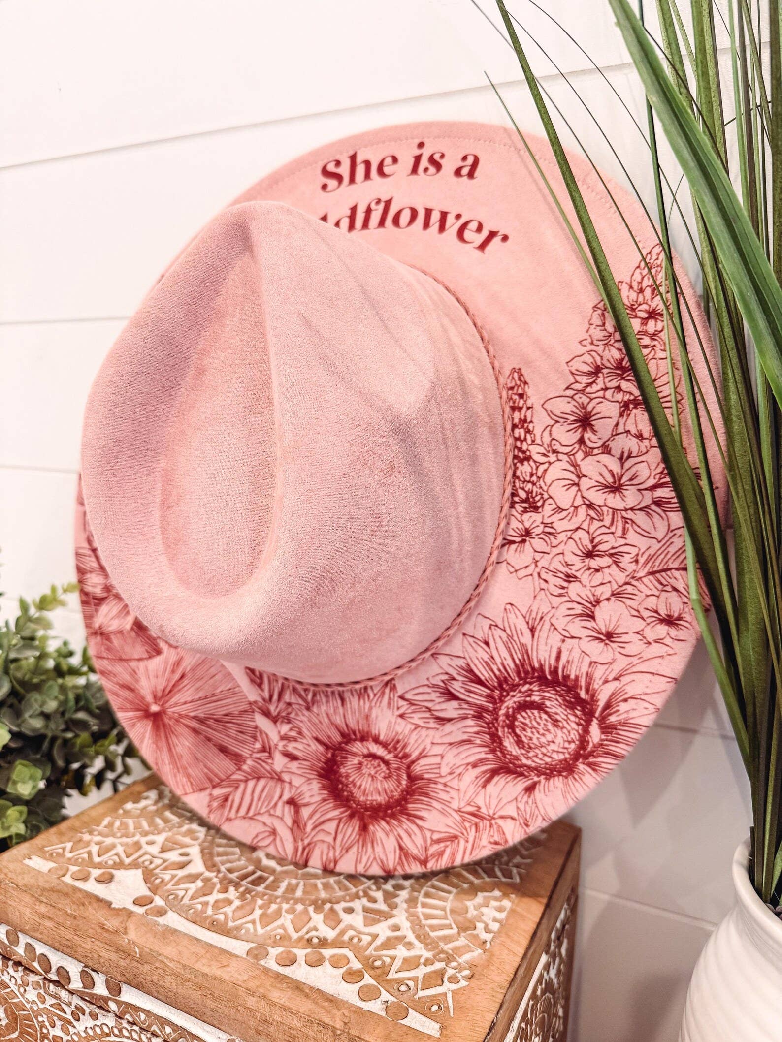 Engraved Wildflower Hat