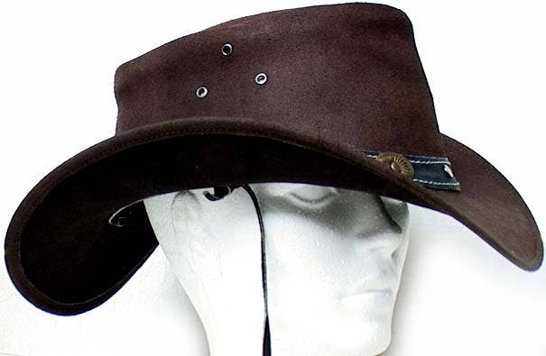 Genuine Leather Western Cowboy Hat Brown #2695