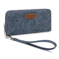 Wrangler Floral Tooled Wristlet RFID Wallet - Jean