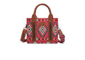 Wrangler Aztec Print Braided Detail Tote Bag - Burgundy