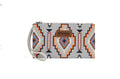 Wrangler Aztec Print Zip Around Wristlet Wallet - Grey