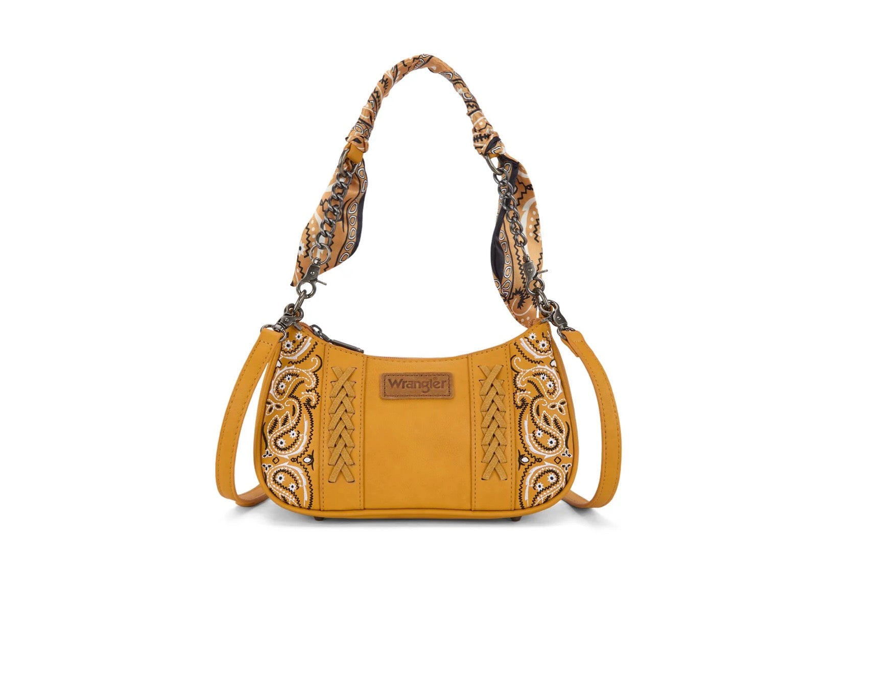 Wrangler Braided Paisley Bandana Shoulder Bag - Yellow