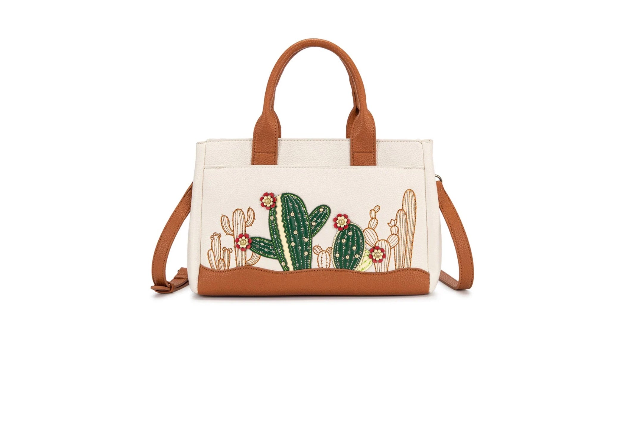 Montana West Cactus Embellished Crossbody Bag - Beige
