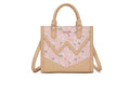 Wrangler Daisy Print Chevron Tote Crossbody Bag - Pink