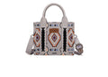 Wrangler Aztec Print Braided Detail Tote Bag - Grey